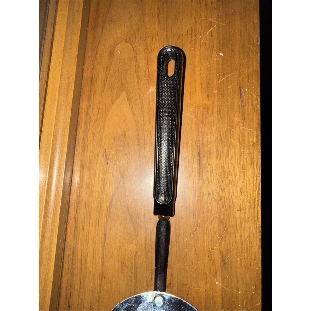 EKCO Vintage MCM Black Handle Slotted Key Hole Spatula Flipper 12